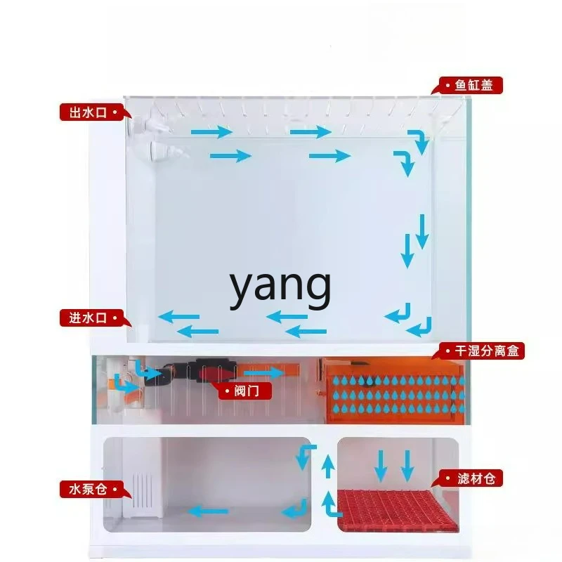 Lhh small desktop fish tank original ecological stream landscaping tank household living room goldfish turtle tank