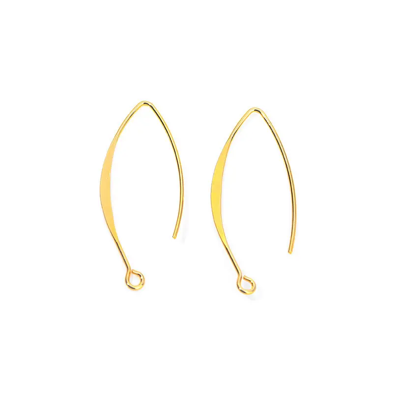 18K Gold Color Brass Long Wire Earring Hook High Quality Diy Jewelry Making Supplies Earrings Accessories for Women