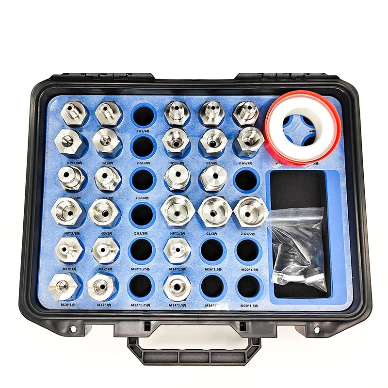 Thread Size 1/2'' NPT Male, 1/4'' BSP Female, M20*1.5 Male 25 PCS Set Pressure Calibrators Accessories AA