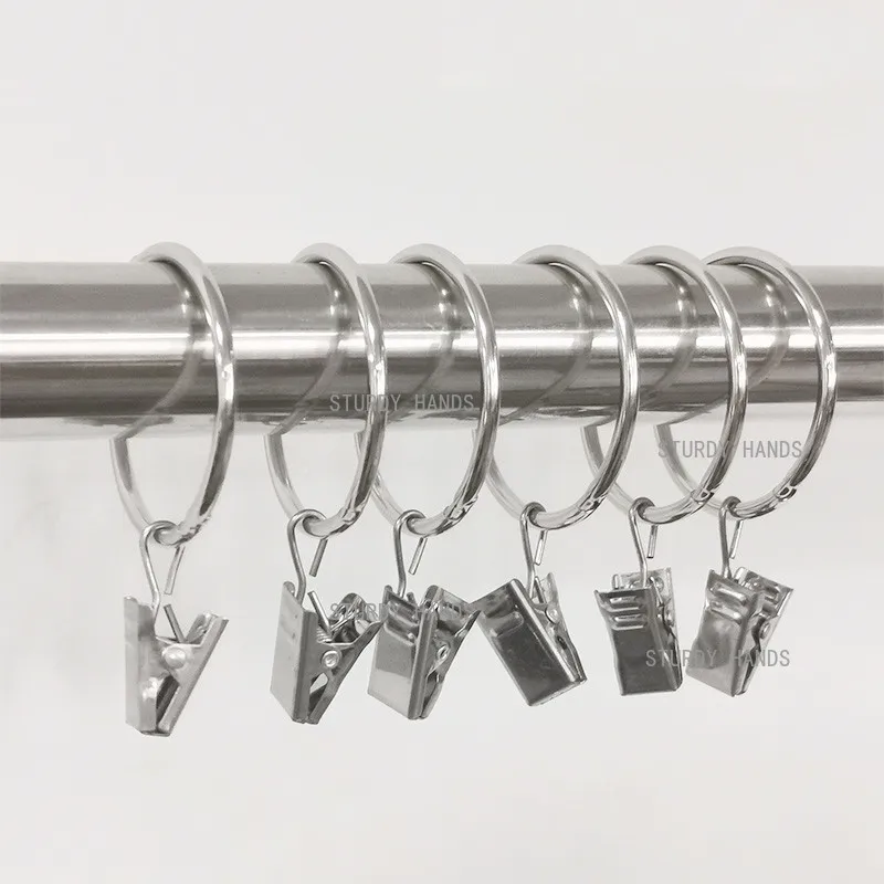 

50pcs/lot Home Bathroom Shower Curtain Hooks Ring Curtain Opening Hook Up Curtains Rods Decor Hanging Ring Hardware Accessories