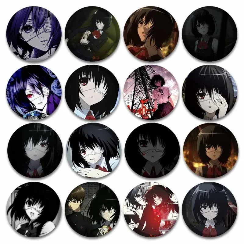 Anime japonés otro broche redondo suave personaje de Manga Mei Misaki Kouichi insignias ropa bufandas alfileres esmaltados decoraciones regalos