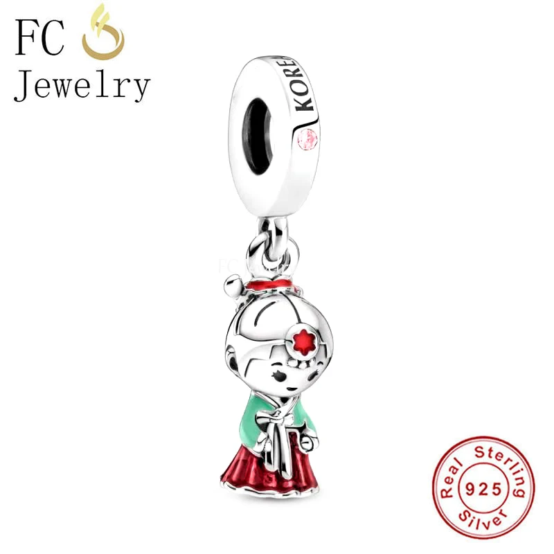 FC Jewelry Fit Original Pan Charms bracciale autentico 925 Silver Girl con Korea Dress Bead per fare le donne Berloque 2022