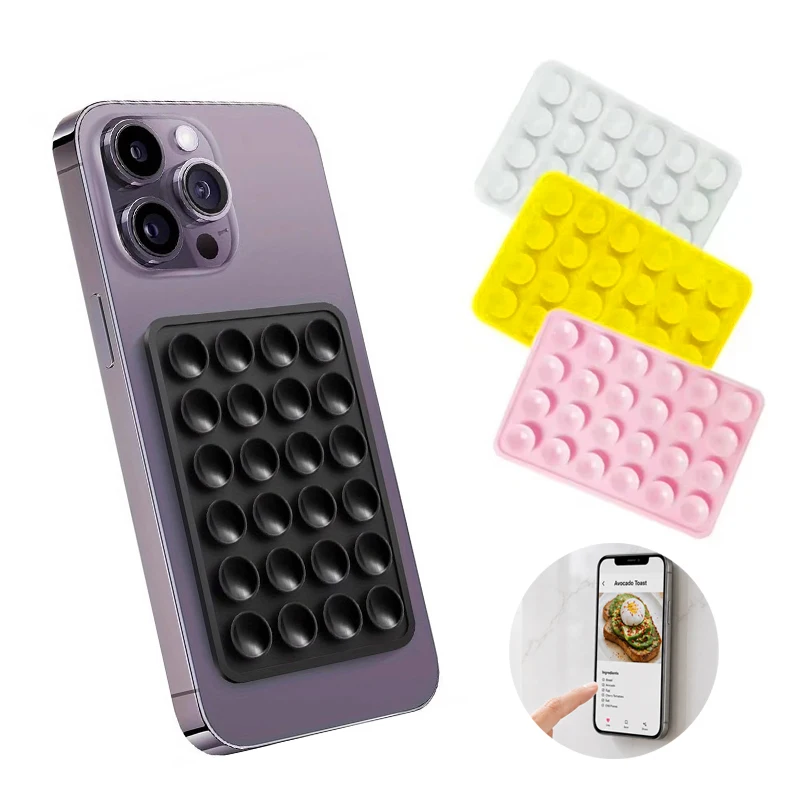 

Silicone Suction Phone Case Adhesive Mount Anti-Slip Suction Pad, Hands-Free Phone Holder for Mirror
