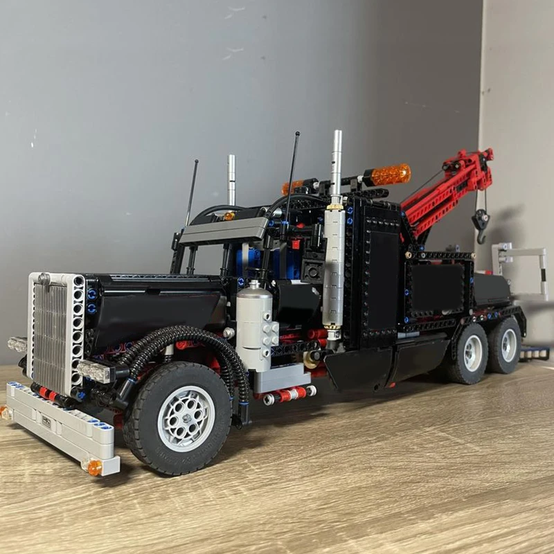 NEW 2155PCS RC city Engineering Series Tow Truck with suspension DIY creative ideas Children Toy Gift Technology Blocks MOC-8285