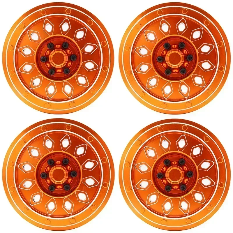 

4pcs RC Car CNC Aluminum Alloy Wheel Hub Rim for AXIAL SCX6 1:6 Scale Remote Control Crawler Car Accessories Parts