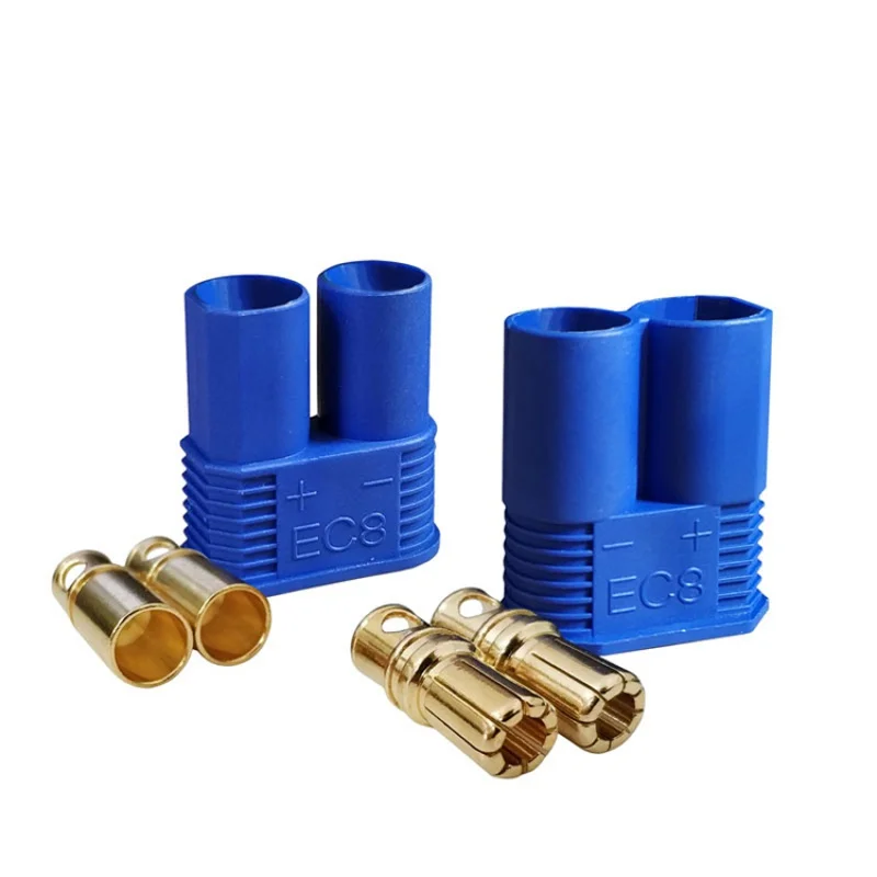 High Current 8mm EC8 Bullet Connector 24K Gold Plated Banana Plug Socket Female Male Connectors For RC Car ESC Lipo Battery