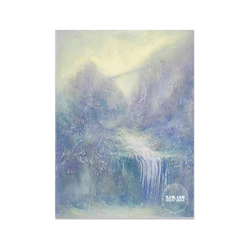 صورة أكريليك مرسومة يدويًا، لوحات تجريدية للمناظر الطبيعية الجبلية، لوحة فنية معاصرة من القماش، ديكور حائط لغرفة النوم