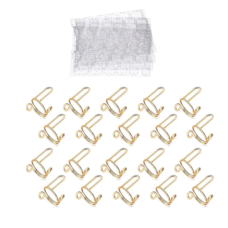 Anéis de unhas femininos removíveis reutilizáveis ABDJ (20 peças), conjunto de anéis ajustáveis inclui abas adesivas para unhas - presente perfeito para seu ouro