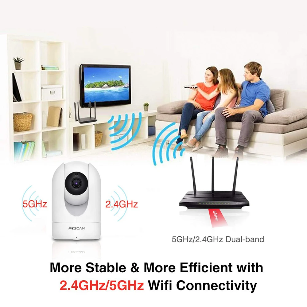 FOSCapture d'écran-Caméra de surveillance intérieure IP WiFi 4MP, panoramique et inclinaison, sans fil, détection humaine AI, caméras vidéo domestiques, caméra de sécurité, 2.4 GHz, 5GHz