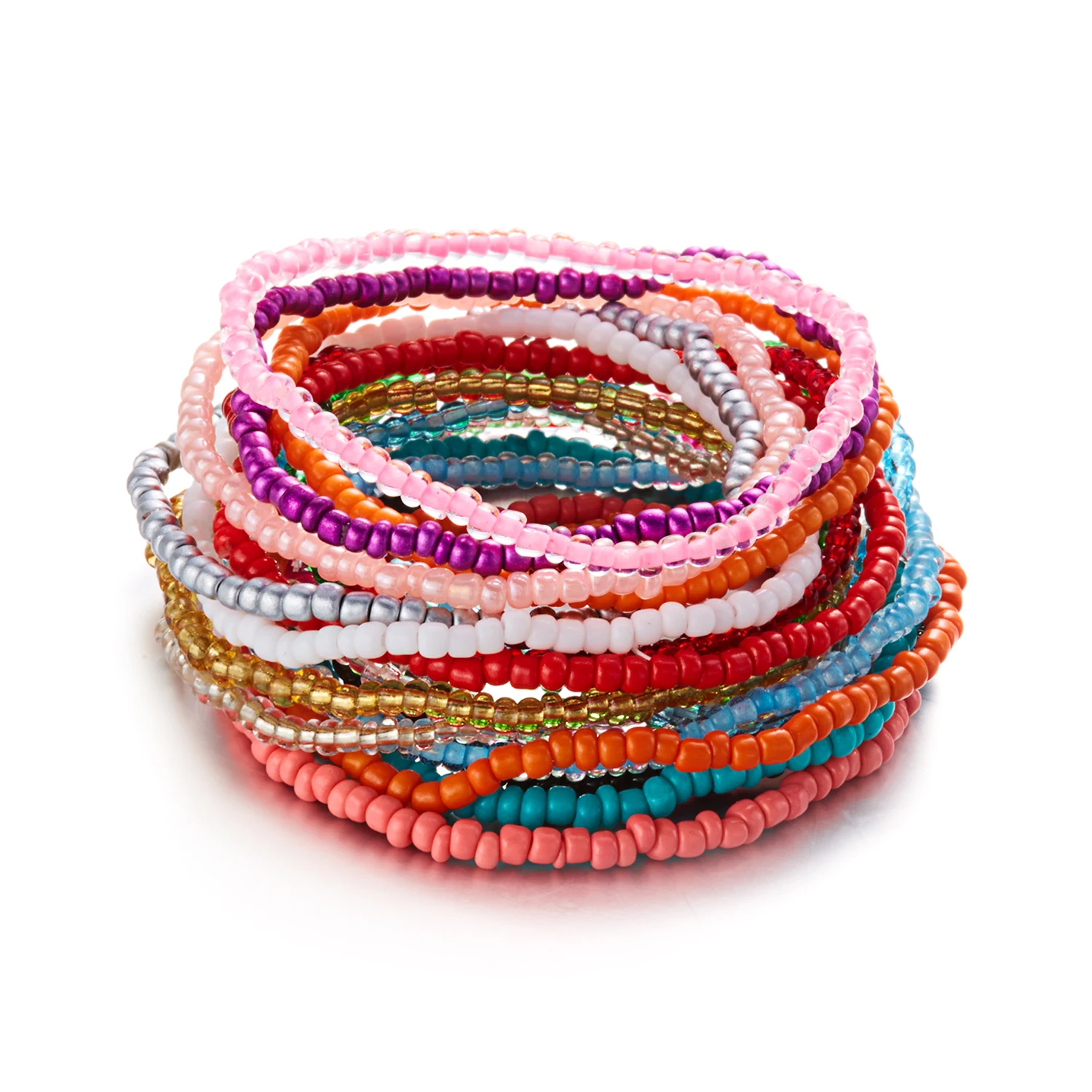 16/20 Pcs/set Bohemian Colorful Rice Beads Bracelets for Women Summer Beach Style Beaded Bracelet Travel Holiday Jewelry