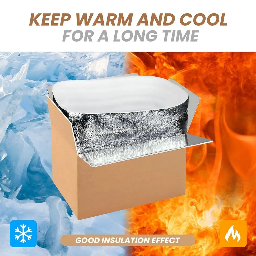 Pacote com 16 Caixas de Envio Isoladas Reutilizáveis com Forro de Óleo para Itens Frios ou Congelados, 12x10x7 Polegadas
