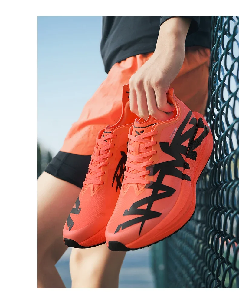 Herren-Laufschuhe, atmungsaktive Sportschuhe, Outdoor-Jogging-Sneaker, dicke Dämpfung, Mesh-Material, Carbon-Platte, rutschfest, für Marathon, Fitnessstudio und Training. – Detail 13
