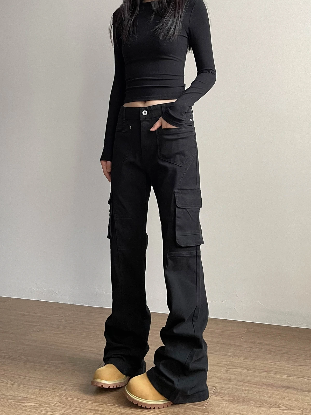 

Cleanfit American Sle Slim Fit Casual Work Pants with Multiple kets for Men And Women Tall Size Trendy Long Jeans