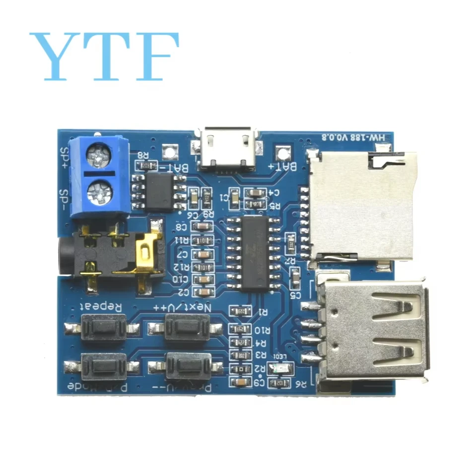 Voice So Bluetooth-compatible Audio Power Amplifier Module Plugins U Disk MP3 Decoding Player Voice Amplifier Module Module