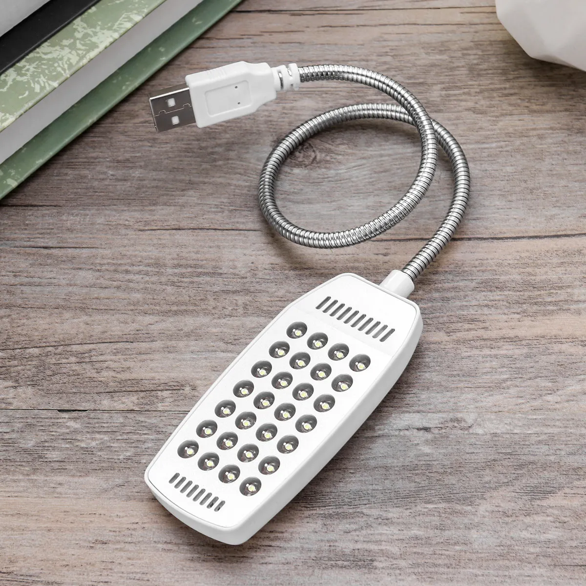 USB Computer Light for Laptop 28 LED Beads Bright Adjustable Gooseneck Lamp Energy Saving Eco Friendly Reading Desk Light White