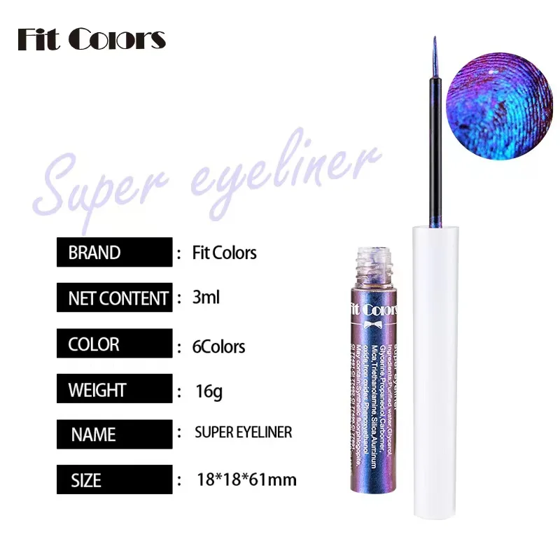 Fit Colors Optical Chameleon Liquid Eyeliner Lasting Easy Color Anti-Sweat Light Change Color Stage Set Pearl Liquid Eyeliner