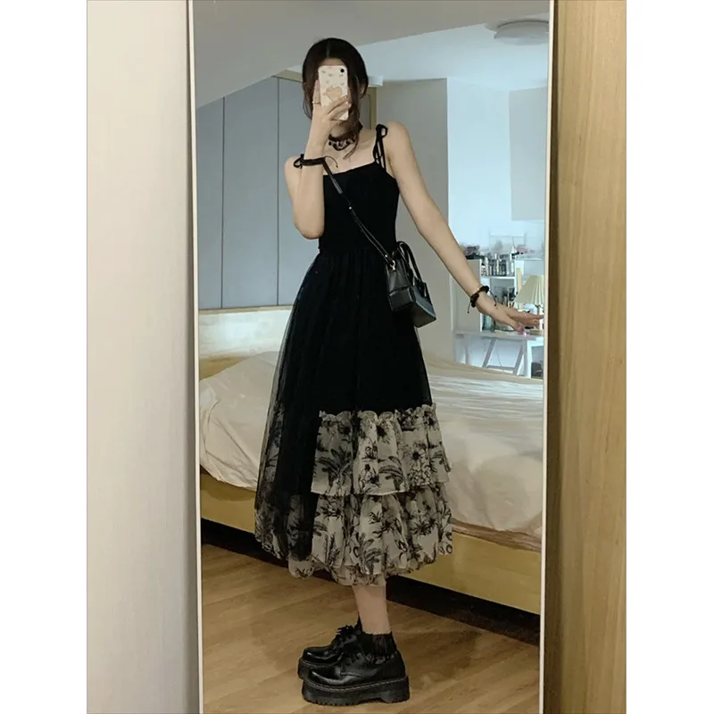 Rose Secret Realm fashion Elegance Slim Slimming With Waist Wrap Summer 2024 New High Quality Long dresses female women dress