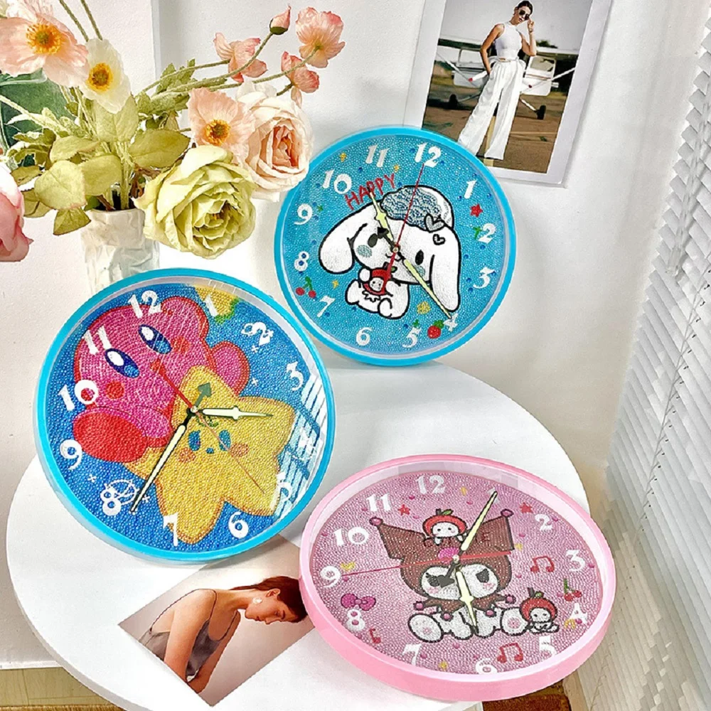 

5D Child Diamond Stickup Embroider Cinnamon Dog Clock Material Packs Diamond Painting DIY Handmade Decorative Paintings Gift