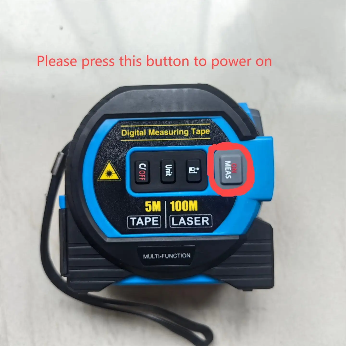 1pc Blue 3-In-1 Laser Tape Measure, High-precision Rechargeable Infrared Laser Rangefinder