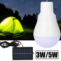 3W/5W Portable Solar Light Bulb 12 Lamp Beads Solar Panels Outdoor Camping Tent Light Solar Energy Rechargeable Emergency Light