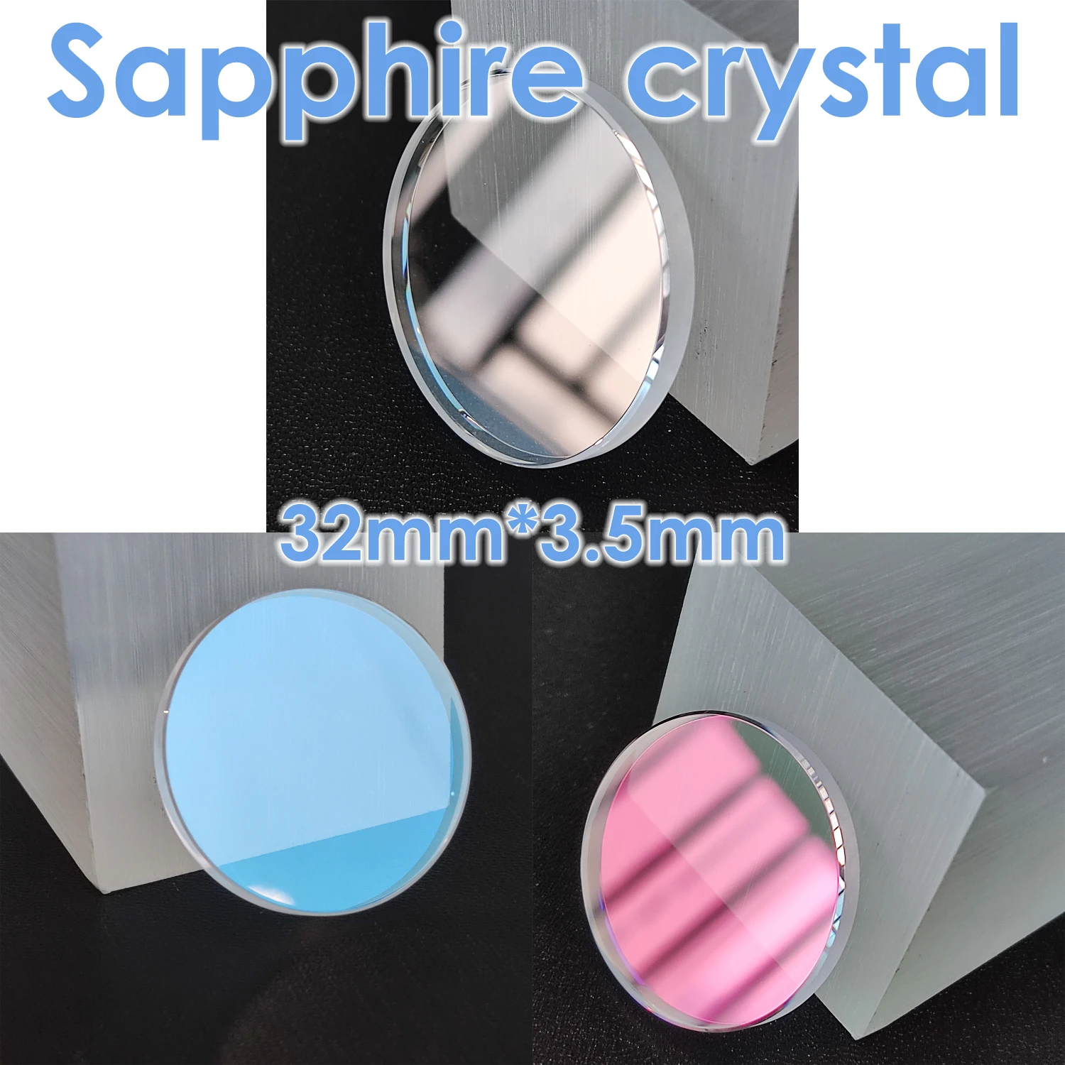 

32 мм * 3,5 мм сапфировое стекло, зеркало для часов, двойная проекция, AR-покрытие, антибликовая пленка, костюм для ремонта, зеркальный аксессуар для часов