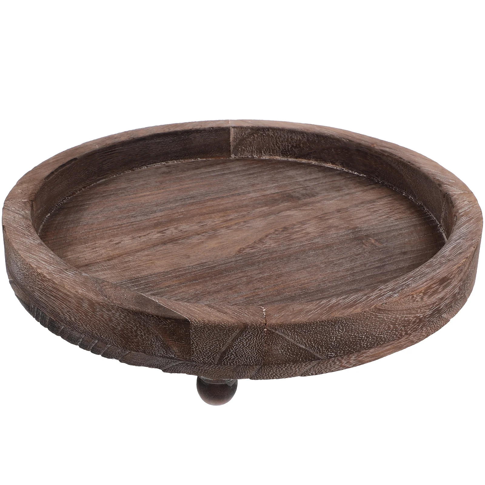 

Wooden C Holder Tray 30x6cm Round Decorative St for Home Table Centerpiece Vase nament Display Rustic Style