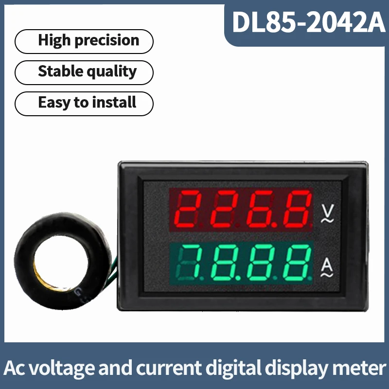 Tensão ac e Medidor de Corrente Display Digital Duplo Display Tester de Alta Precisão 220v 450v 100a 200a Dl852042a