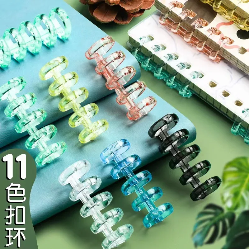 Imagem -02 - Loose-leaf Binder Anel Notebook Binding Clip Primavera Espiral Anéis Strip Buckle Material Escolar Papelaria Buracos