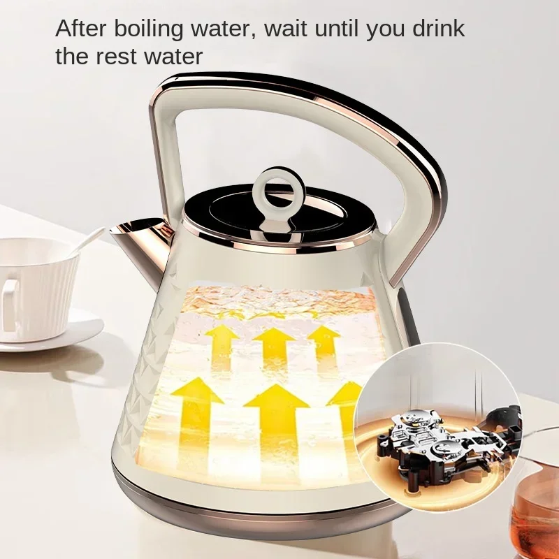 Nova chaleira elétrica grande capacidade 304 chaleira de aço inoxidável desligamento automático chaleira isolamento térmico