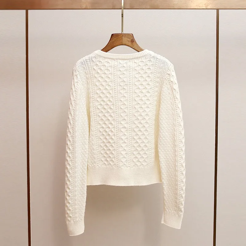 

2025 новая высококачественная женская одежда, осенне-зимний новый стиль, Fren, небольшой аромат, круглый вырез, витой цветок, длинный sved loo