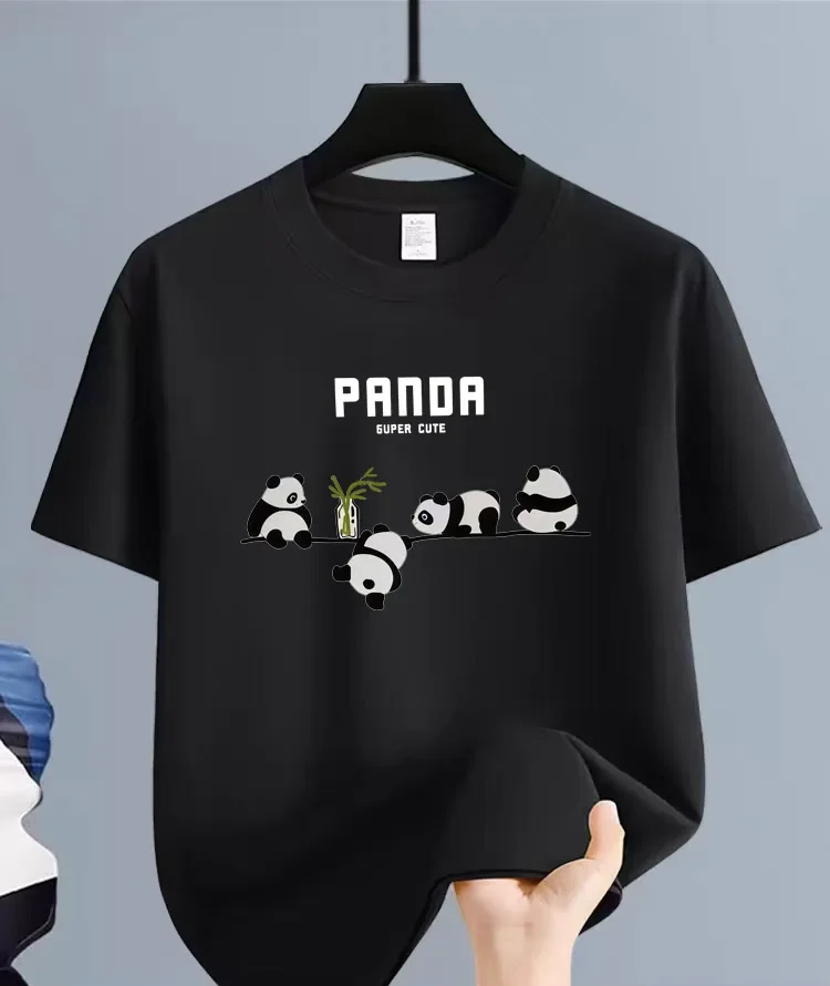 Cute Panda Printed T-shirt with Fun 