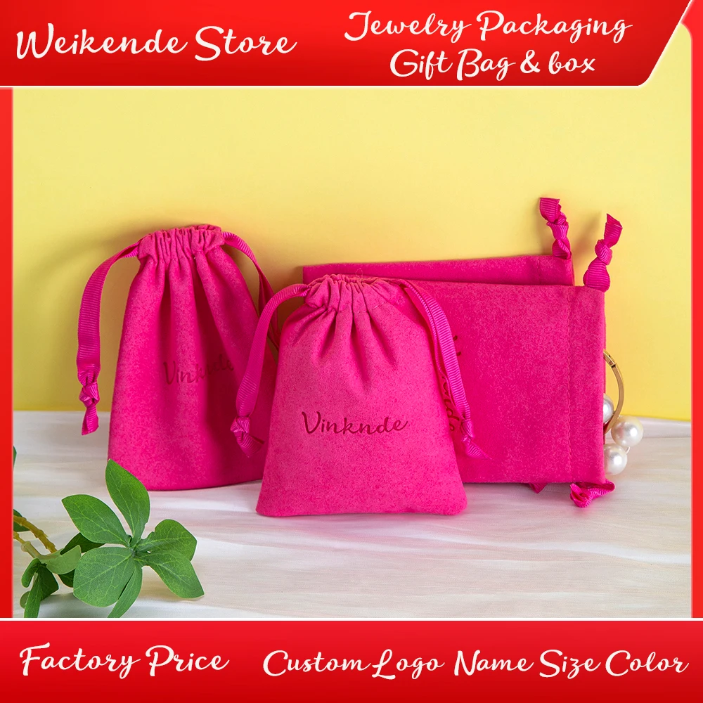 50/100Pcs Soft Sunglasses Bag Custom Logo Rose Microfiber Drawstring Dust Proof Pouch Pocket For Jewelry Perfume Wedding Gift