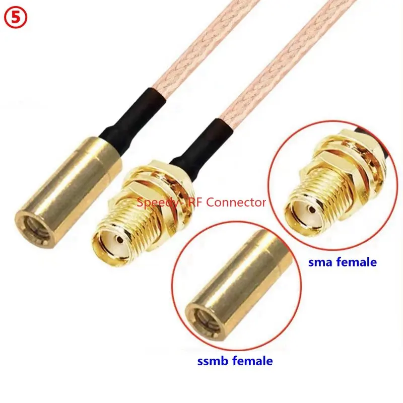 RG316 Coaxial Cable SSMB To SMA Male Female Connector RPSMA To SSMB Right Anlge Crimp for Extension Cable Low Loss Fast Delivery