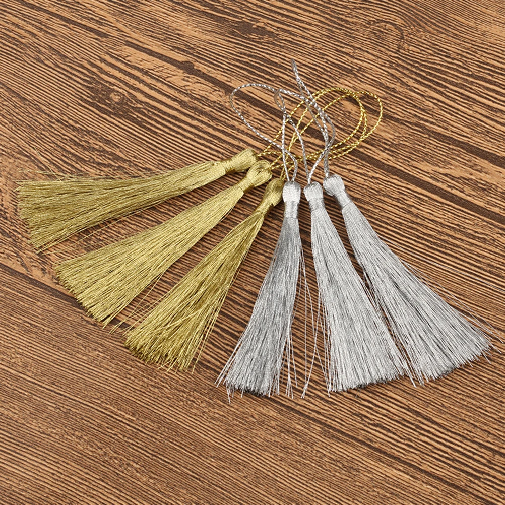 

100 Pcs Jewelry Accessories Tassels Handmade Decorative Wire Silk with Loops Silky