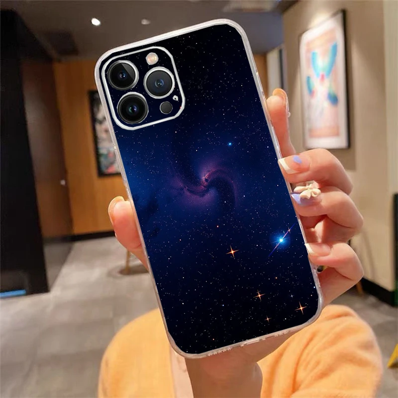 

Phone Case Carcasa Funda For iPhone 17 Pro Max Air 17 16 15 14 13 Pro Max 15 16 Pro 16E Space Universe Star Case