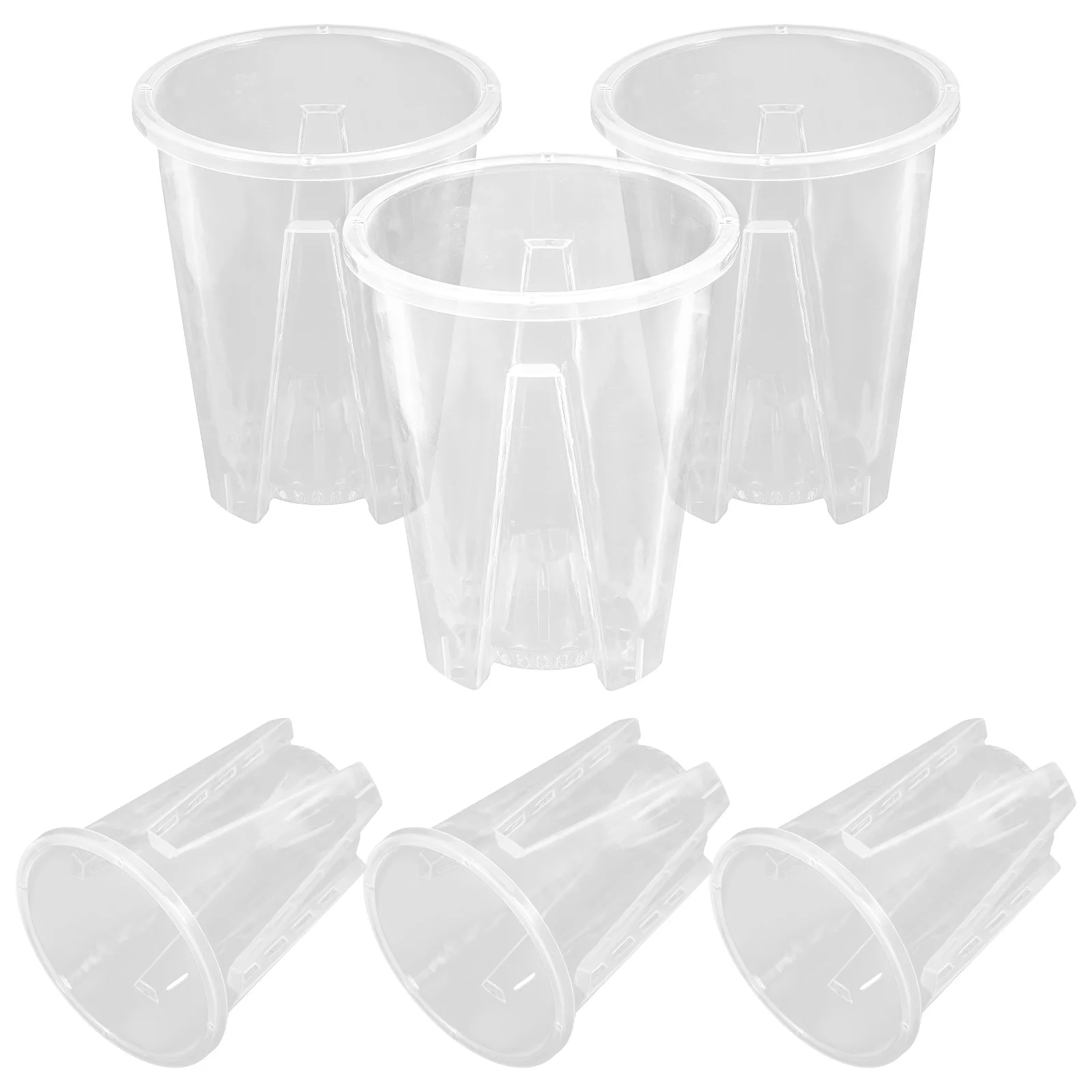 

6 Pcs 12cm Clear Orchid Pots Breathable Flower Pots with Holes for Indoor Plants Plastic Planters Decorative Pot Nursery Flower