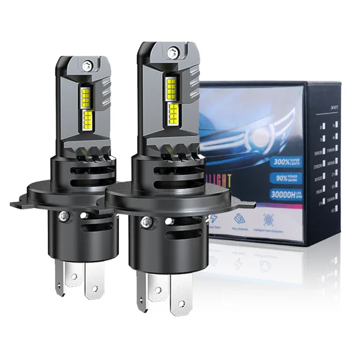 Bombilla LED para faros delanteros de coche H4, ventilador CSP con Canbus, luz alta y baja, lámpara de diodo Led Turbo, motocicleta CSP 6500K 12V