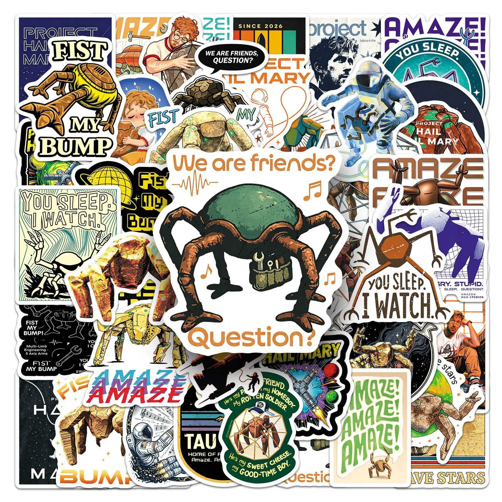 50-Pack Waterproof Popular Movie Anime Character Graffiti Stickers for Guitar Luggage Notebook Stationery Decoration