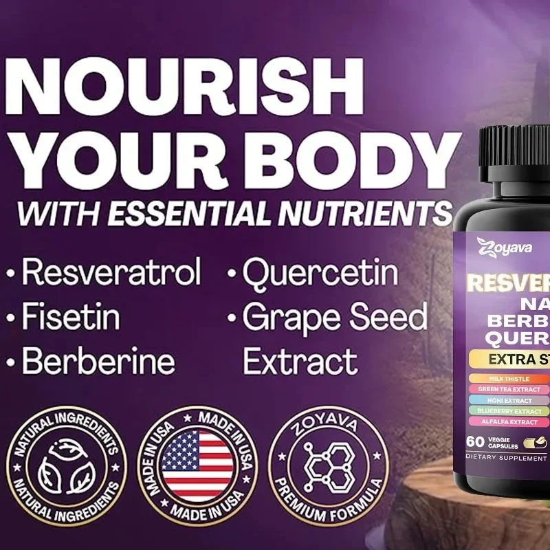 NAD Resveratrol Supplements - Contains Berberine and Quercetin To Support Overall Health, Immunity, and Healthy Aging - Image 6