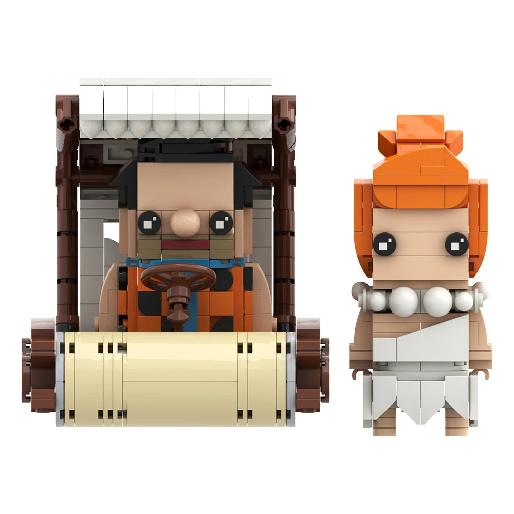 MOC TheFlintstones – poupée d'action en briques, blocs de construction de figurines de dessin animé TheFlintstones Fred et Wilma, jouets d'assemblage, cadeaux pour enfants