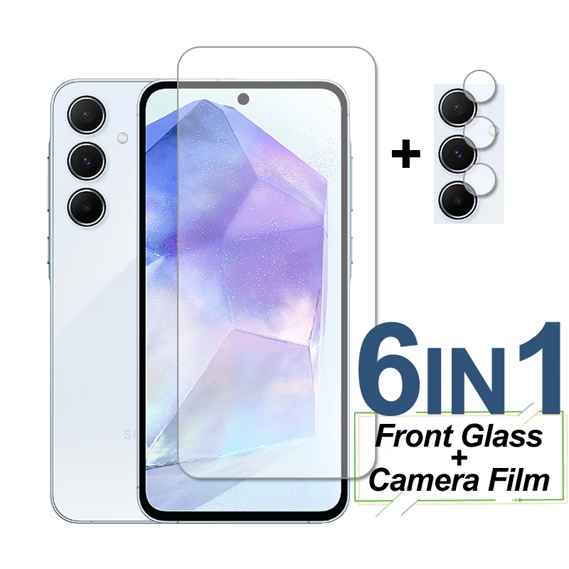 Tempered Glass For Samsung Galaxy A55 Screen Protector Protective Phone Camera Lens Film For Samsung Galaxy A55 A35 A25 A15 A05S