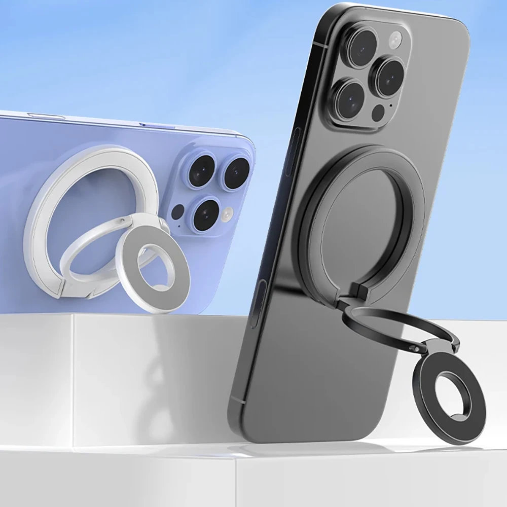 

Folding Stand Double-sided Magnetic Ring Holder Suitable For Magsafe With Adhesive Magnetic Iron Ring Phone Case Universal