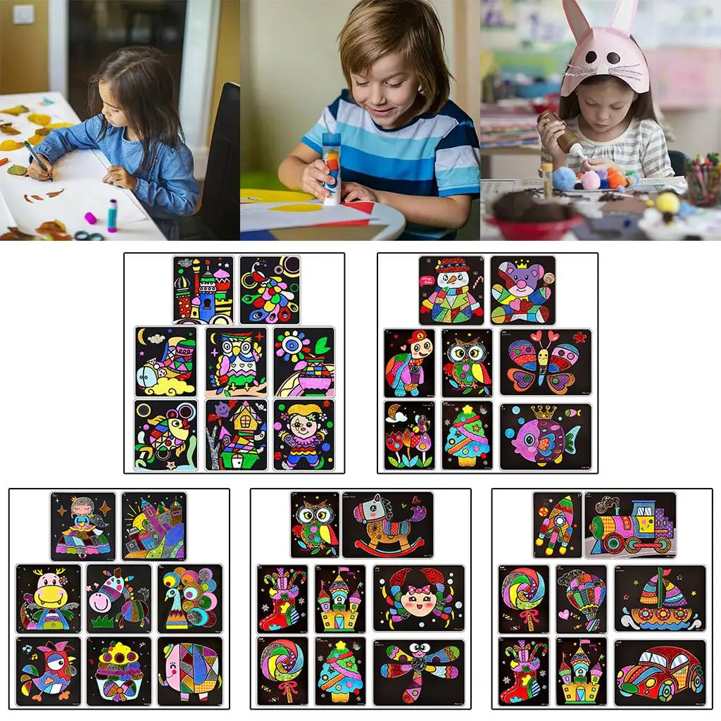 Aprendizagem desenho brinquedos diy transferência adesivo pintura artesanato prancheta