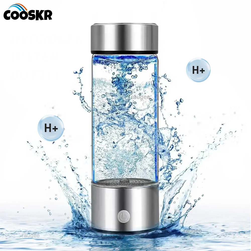 

Hydrogen Water Generator Bottle Portable Glass Water Cup Quality Filter Health Hydrogen Rich Water Cup 420ml USB Rechargeable