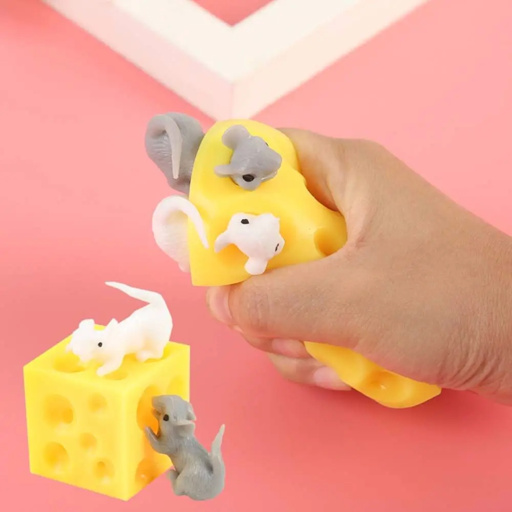 

Toy Decompression Toy Cheese Block Vent Toy Stress Relief Sloth Hide And Seek Mouse and Cheese Toy Mouse Steal Cheese