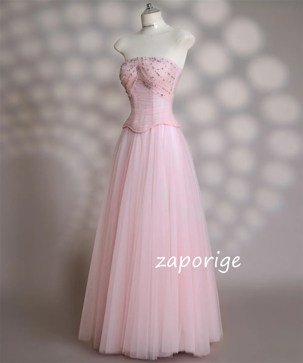 فساتين طويلة بدون حمالات على شكل حرف a مطرزة بشبكة رعوية مخصصة مناسبة مخصصة على الطراز الصيني Quinceanera رائعة