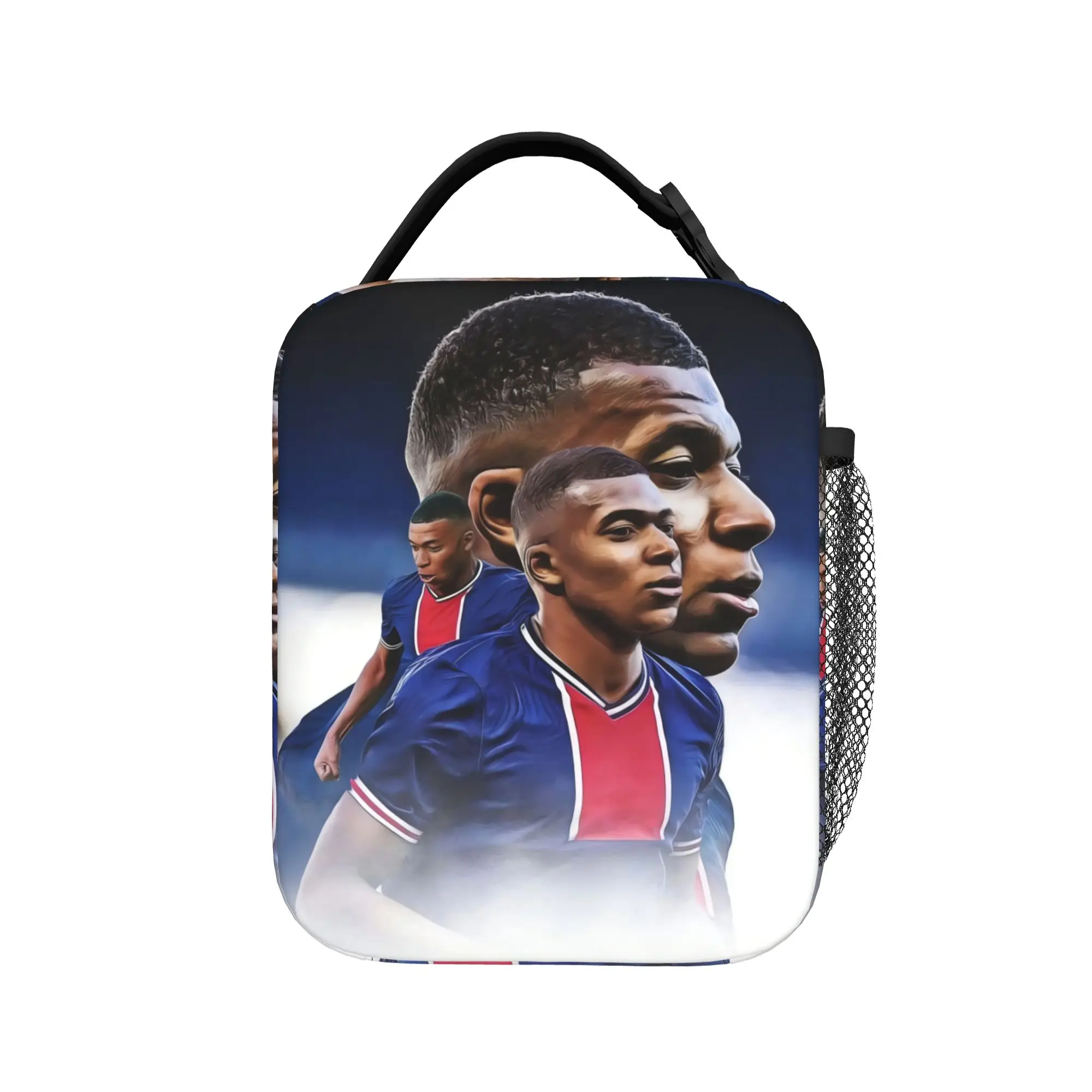 M-Mbappes Insulated Lunch Bags Large Football Soccer Meal Container Thermal Bag Tote Lunch Box School  Travel Girl Boy