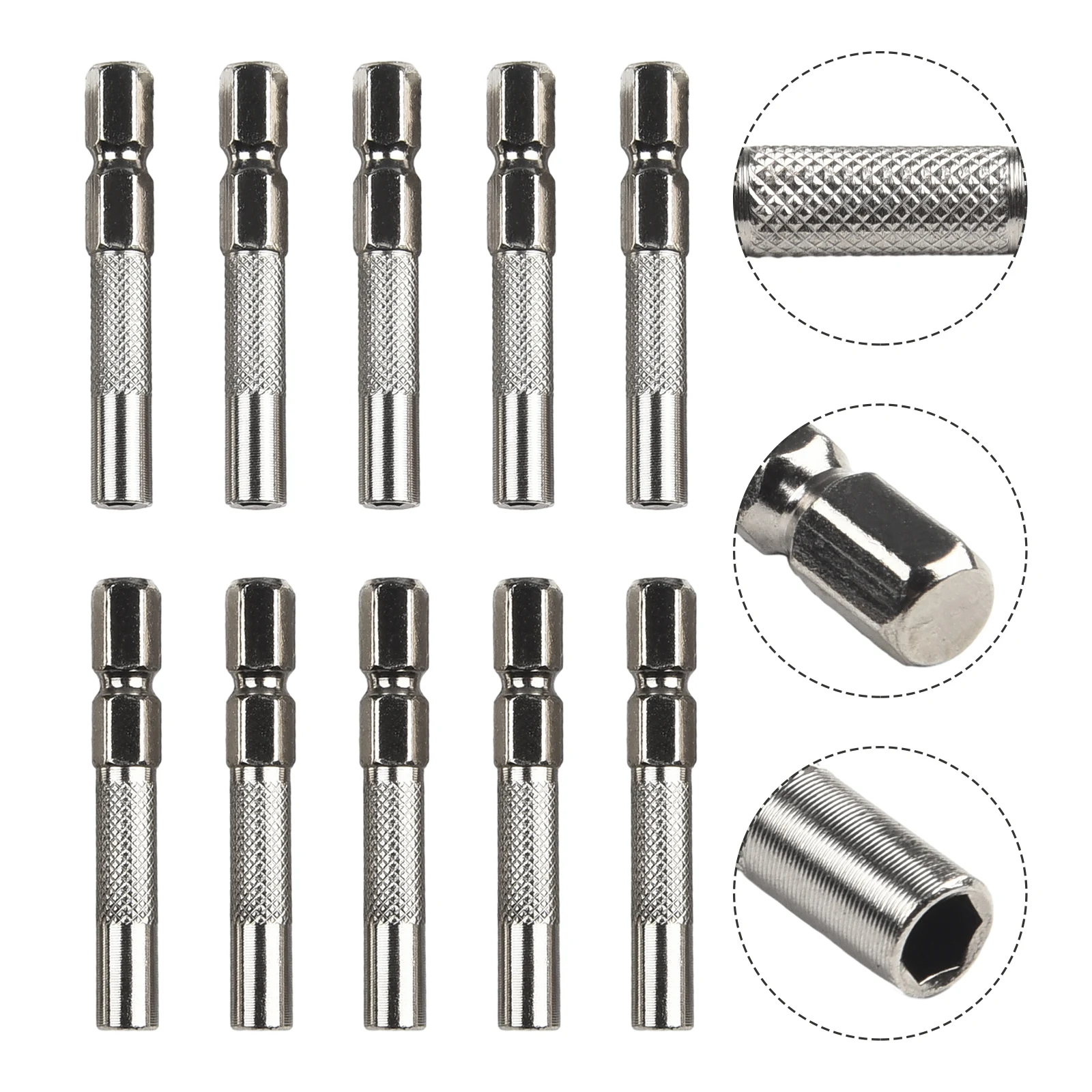 10Pcs Quick Bit Conversion With 6 35mm Hex Shank Adapter, Converts To 4mm System, Magnetic Holder For Easy Bit Change