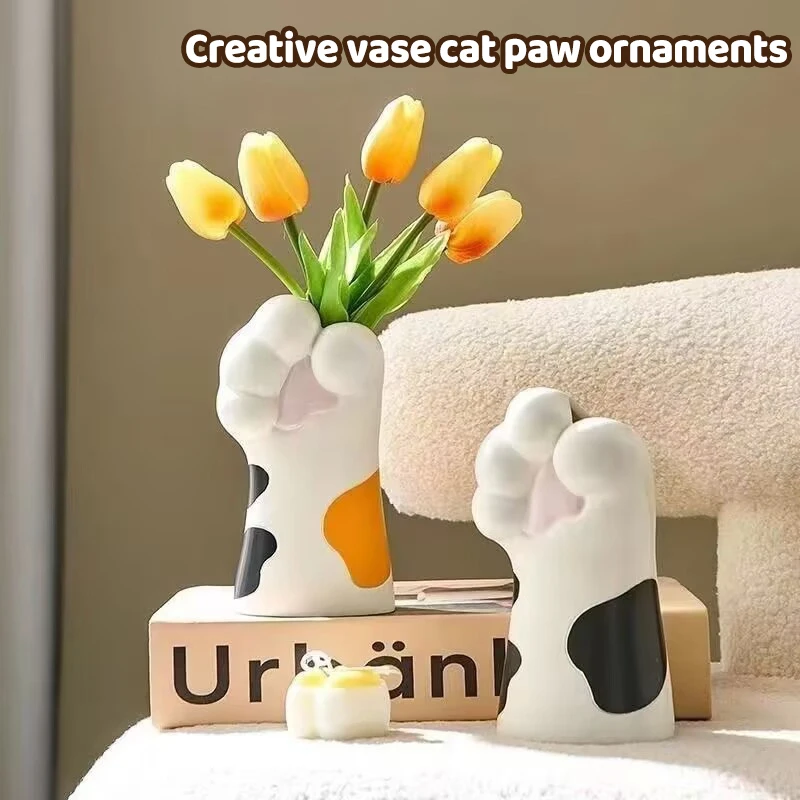 Creative Vase Cat Claw Ornaments Desktop Living Room Home Porch TV Cabinet Office Flower Arrangement Decorations Planter view 2