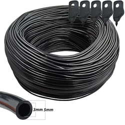 WUJIE 5-100M ogród 3/5mm wąż do podlewania 1/8 ''rura PVC z mikrootworami zraszacz do nawadniania z dziurkaczem do szklarni balkonowych